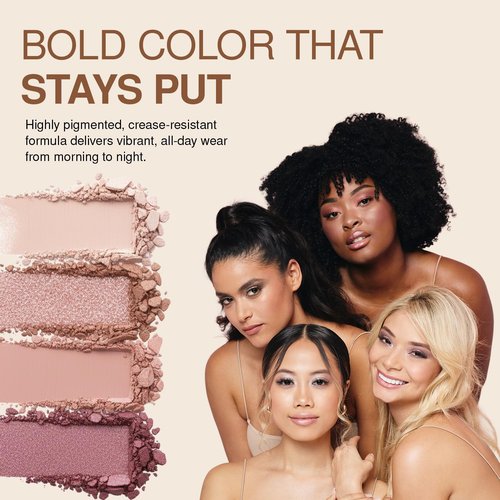 Palladio Eyeshadow Quad - Velvety Pigmented Matte & Shimmer Finishes | Talc-Free Ballerina Palette