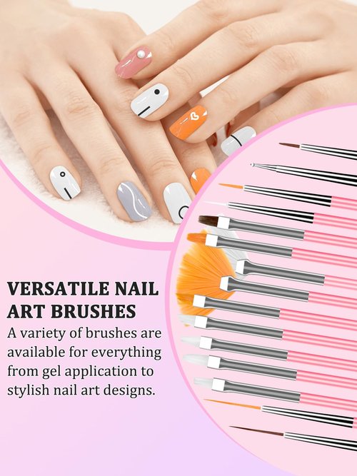 YOOVR Nail Art Design Tools, Nail Stand Holder for Painting Nails, Nail Art Brushes, Nail Dotting Sculpting Gel Tool, French Tip Tool Liner Brushes, Resin Nail Art Palette, Nail Stuff for Nail Techs