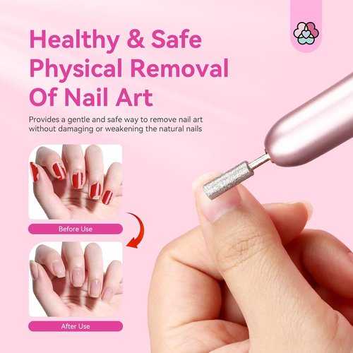 SAVILAND Electric Nail Drill - Professional Rose Efile Nail File with 6 Drill Bits | Portable for Home & Salon Use