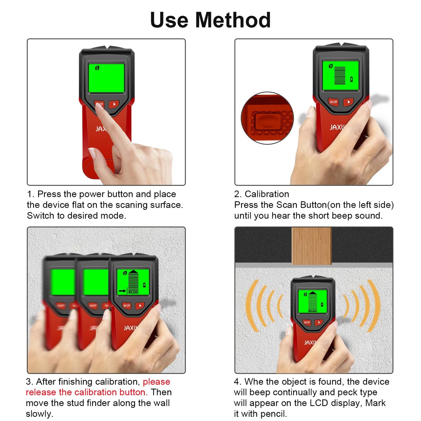 Stud Finder Wall Scanner - 5 in 1 Stud Finder Tool w/Smart Chip and HD LCD Display, Stud Detector Beam Finders for the Center and Edge of Wood AC Wire Metal Studs Joist Pipe (‎Dark Aqua)
