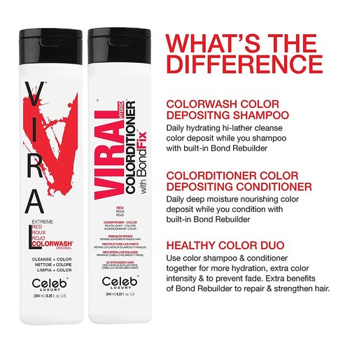Celeb Luxury Color Depositing Conditioner - Bondfix Bond Rebuilder for Vibrant Color Refresh | Viral & Gem Lites