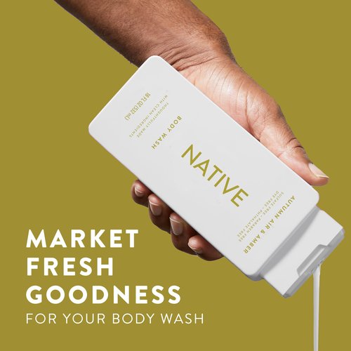 Native Body Wash with Naturally Derived Ingredients – Autumn Air & Amber – Sulfate & Paraben Free – For Women & Men – Skin‑Loving Cleanser – 18 oz (2‑Pack)