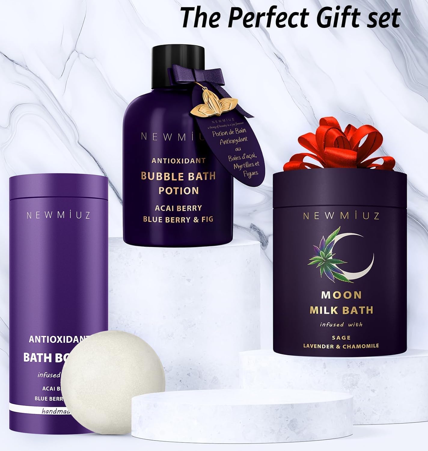 Skiennix Antioxidant Bubble Bath - Long-Lasting Foam with Acai Berry & Blueberry | Detox & Hydrate