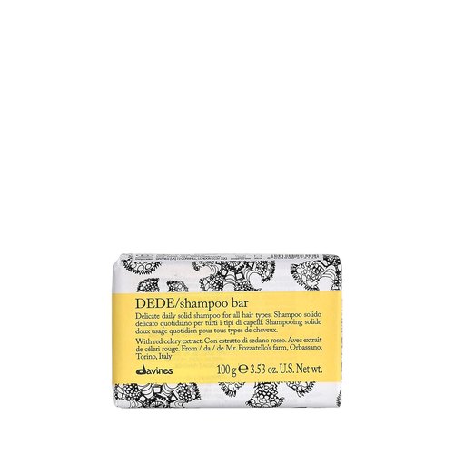Davines DEDE Shampoo Bar - Compact Solid Formula for Medium & Fine Hair | Rich Creamy Foam, 3.53 oz