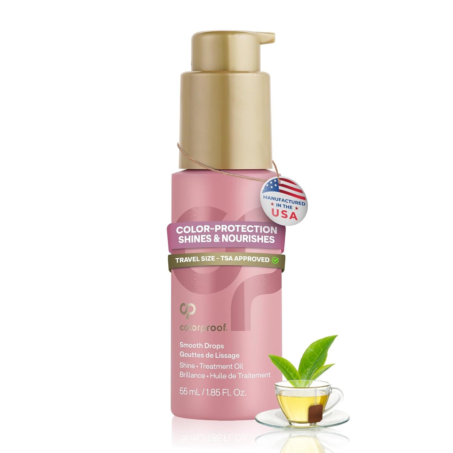 Colorproof Smooth Drops - 1.86 Fl. Oz. Non-Greasy Anti-Frizz Hair Drops | Humidity-Resistant & Color Protecting, White Tea Scent