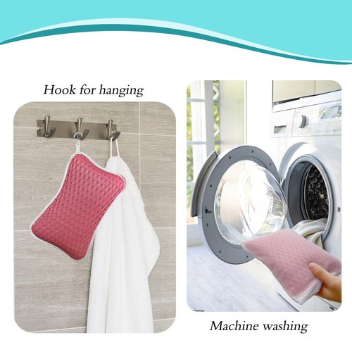 Bath Pillows for tub,Home Spa Pillows for Bathtub, Hot Tub,Head and Neck Support with 2 Strong Suction Cups,Pink