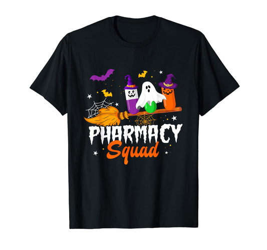 Funny Pills Pharmacy Squad Pharmacist Technician Halloween T-Shirt