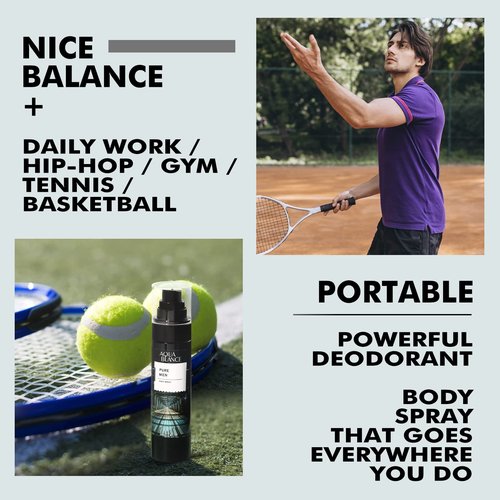 AQUA BLANCE Fragrance Mist, Body Spray for Men, Pack of 3, Each 3.4 Fl Oz