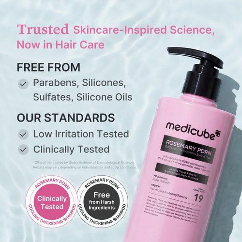 medicube Rosemary PDRN Clarifying Shampoo | Refreshing, Nourishing Care for Fine, Weak-Looking Hair | Amino Acid for Strengthening & Nourishing Formula | Korean Hair Care, 13.52 fl.oz