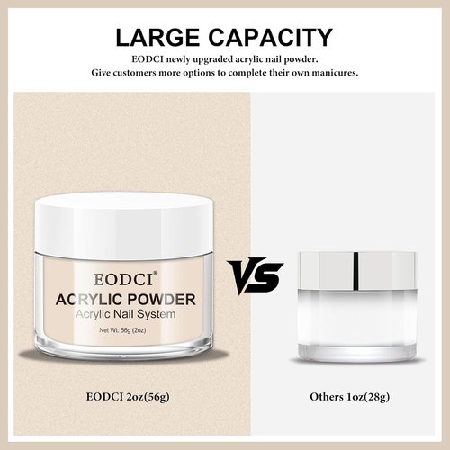 Eodci Acrylic Powder - Cover Pink 56g | Professional Nail Extension & Carving, Long-Lasting Formula