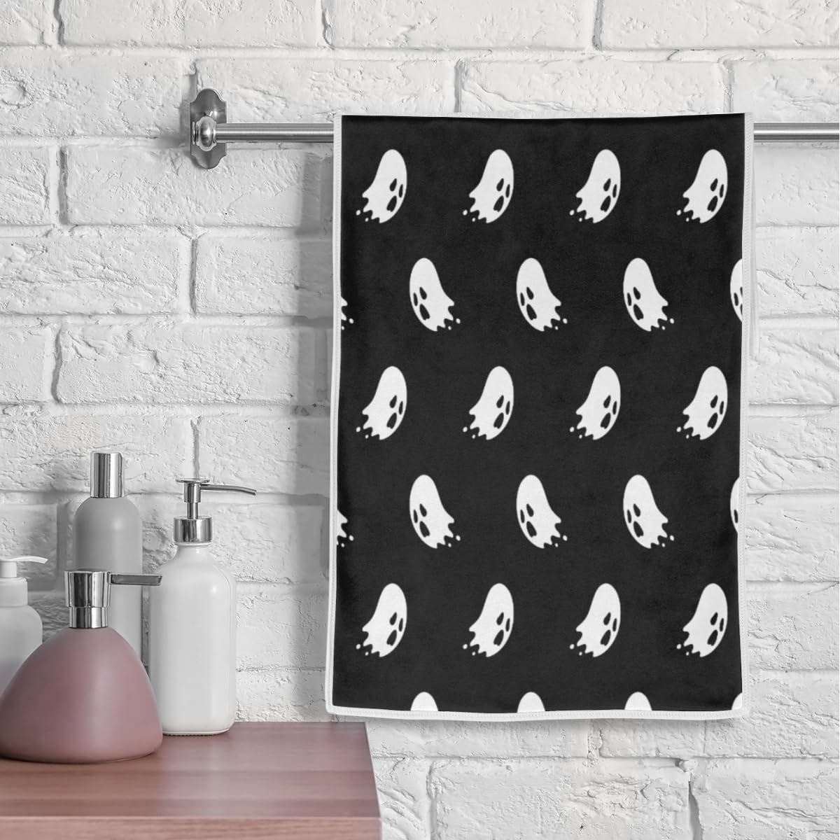 Vhcawsu Halloween Ghosts Hand Towel Spooky Boo Bath Towels Soft Bathroom Hair Drying Towels Highly Absorbent Fingertip Towel for Spa Gym Sport 16"x30"