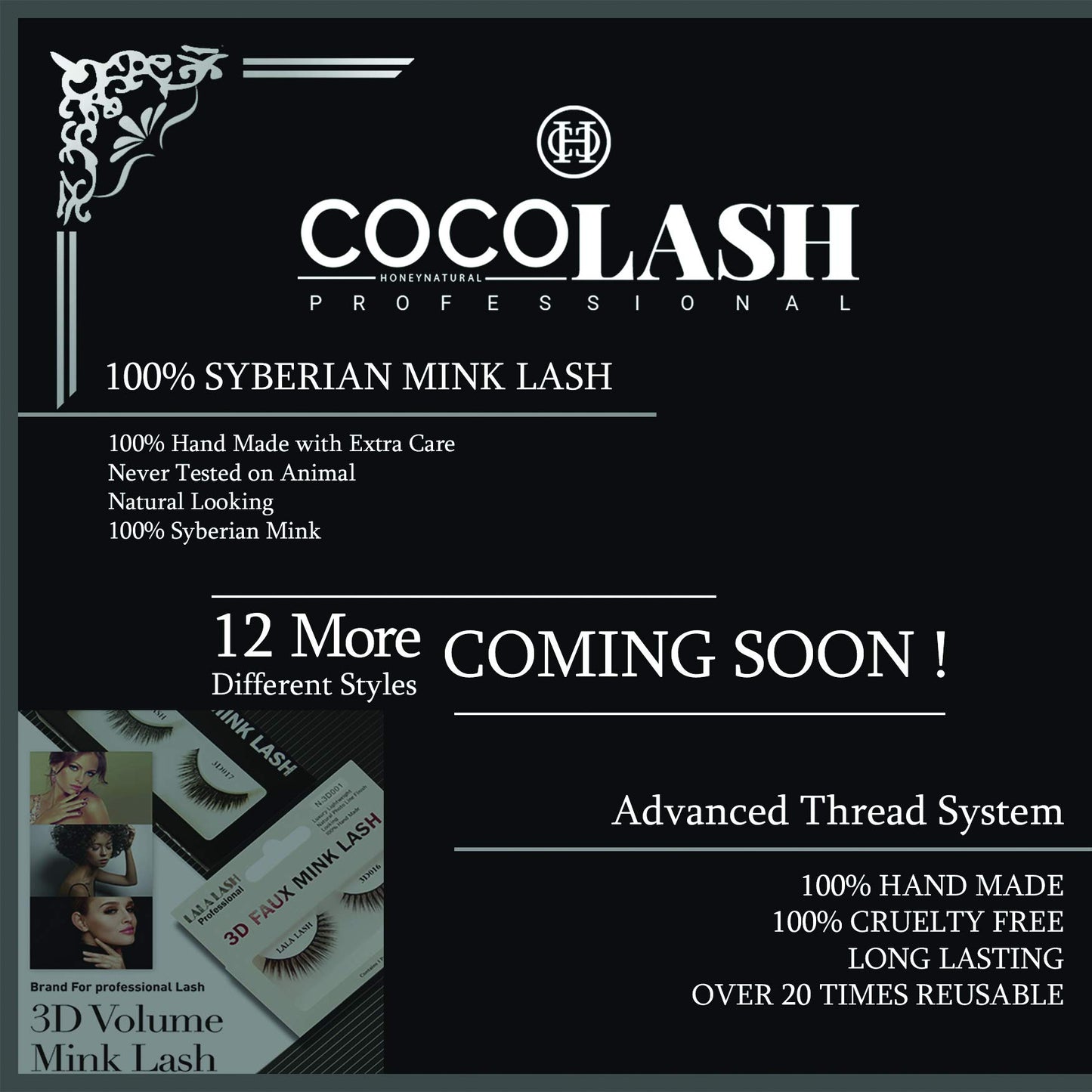 Cocohoney 3D Faux False Mink Eyelashes (5 pairs) - PARTY LOOK | 100% Hand Made | Cruelty Free | Reusable | Ultralight | Durable