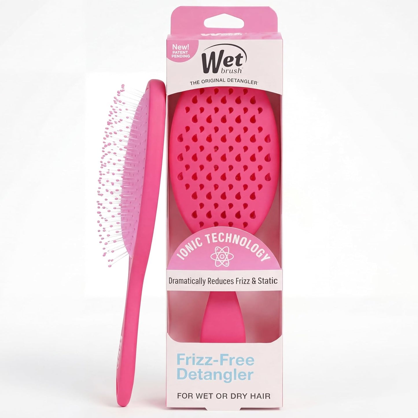 Wet Brush Frizz-Free Detangler Brush - Ionic Technology for Smooth, Frizz Control | Pink, Ideal for All Hair Types