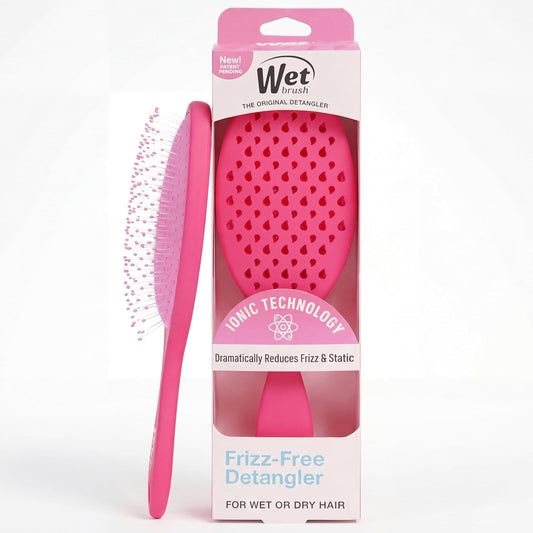 Wet Brush Frizz-Free Detangler Brush - Ionic Technology for Smooth, Frizz Control | Pink, Ideal for All Hair Types