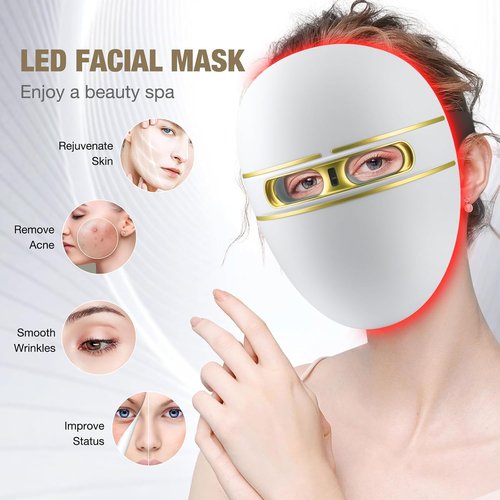 Pro-Grade FSA LED Light Therapy Facial Mask - Anti-Aging Red & Blue Light Treatment for Acne, Wrinkles & Redness at Home