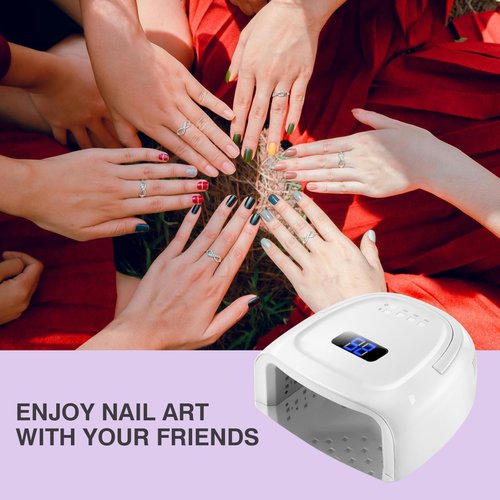 NailFace Cordless UV LED Nail Lamp, 60W Rechargeable Nail Dryer Nail Polish Curing Light for Manicure with Auto Sensor & 4 Timer Modes Salon & Home