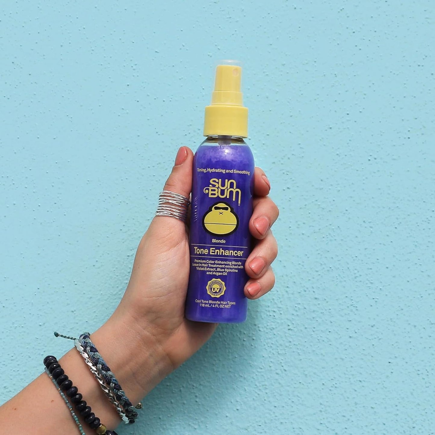 Sun Bum Blonde Tone Enhancer - Neutralizes Brass & Boosts Shine for Blonde Hair - UV Protection - 4 oz