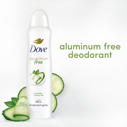 Dove Aluminum-Free Deodorant Spray for Women - Cucumber & Green Tea | 72-Hour Odor Protection, 4 oz (3 Count)