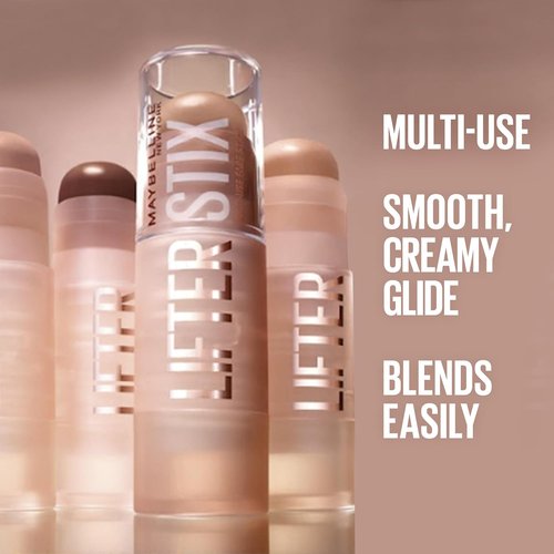 Maybelline Lifter Stix Multi-Use Face Stick - All-In-One Creamy Makeup with Cranberry Seed Oil, 05, 1 Count