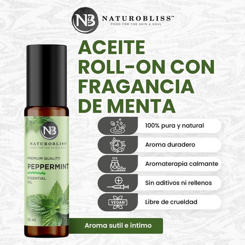 NaturoBliss Peppermint Essential Oil Roll-On - Refreshing Aromatherapy | 10 ml