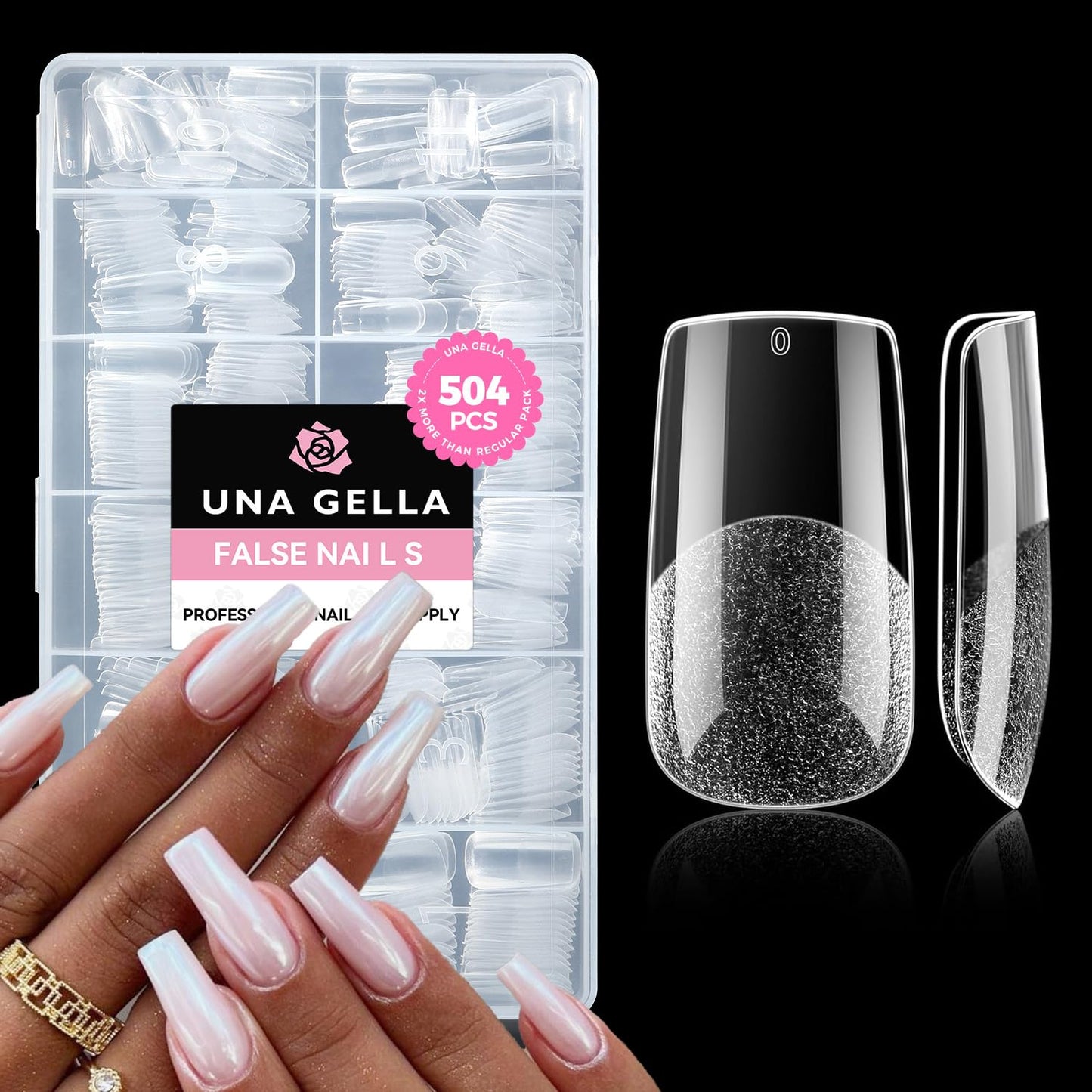 UNA GELLA Gel Nail Glue, Solid Nails Gl ue Gel 40g Lamp Curing Needed Soak Off G LUE Strong Nail G LUE G el for Acrylic Fake Nails Tips Extension Press On Nails for Gelly Tips