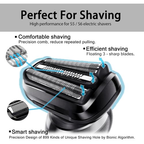 Philips Series 5 & 6 Shaver Replacement Head - Compatible with 6072cc, 6090cc, 6020s | 2 Count