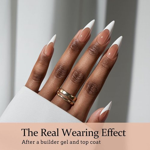BTArtbox French Gel Nail Tips - Brown Long Stiletto Press-On Nails for DIY Nail Art