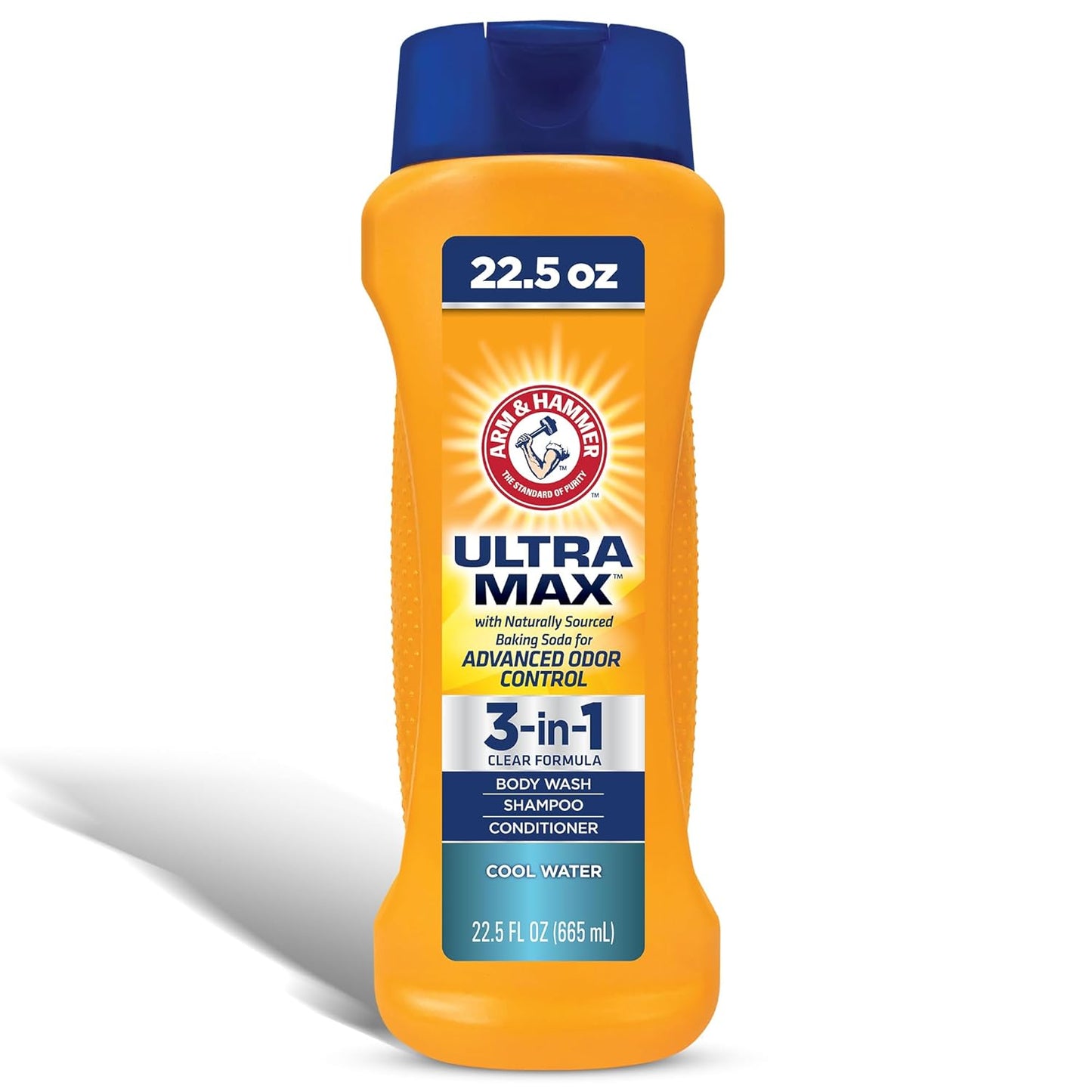 Arm & Hammer Essentials Men's Body Wash - Ultra Max 3-in-1 Cool Water 22.5oz | Shampoo, Conditioner & Body Wash