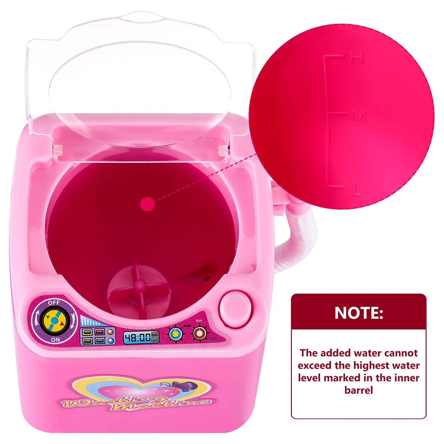 Hsei Mini Toy Washing Machine Makeup Brush Cleaner Plastic Electric Automatic Washing Machine Sponge Cleaning Toy for Girls Ladies