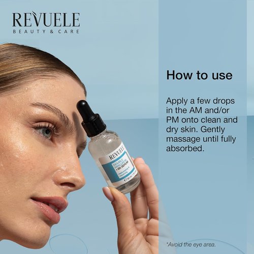 Revuele Double Hyaluron + B5 Serum - Hydrating Face Serum with Hyaluronic Acid & Panthenol | 1 fl. oz