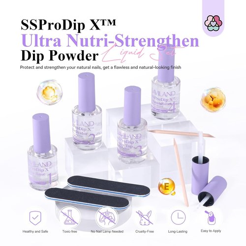 SAVILAND Dip Powder Liquid Set - HEMA-Free Nail Dipping System Essentials | 15 ml | Strengthen Nails at Home