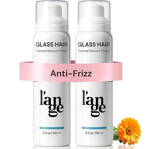 L'ANGE HAIR Glass Hair Heat Protectant Spray - Anti-Frizz Blow Dry Mist | Long-Lasting Hold & Shine | 5 fl oz, 2-Pack