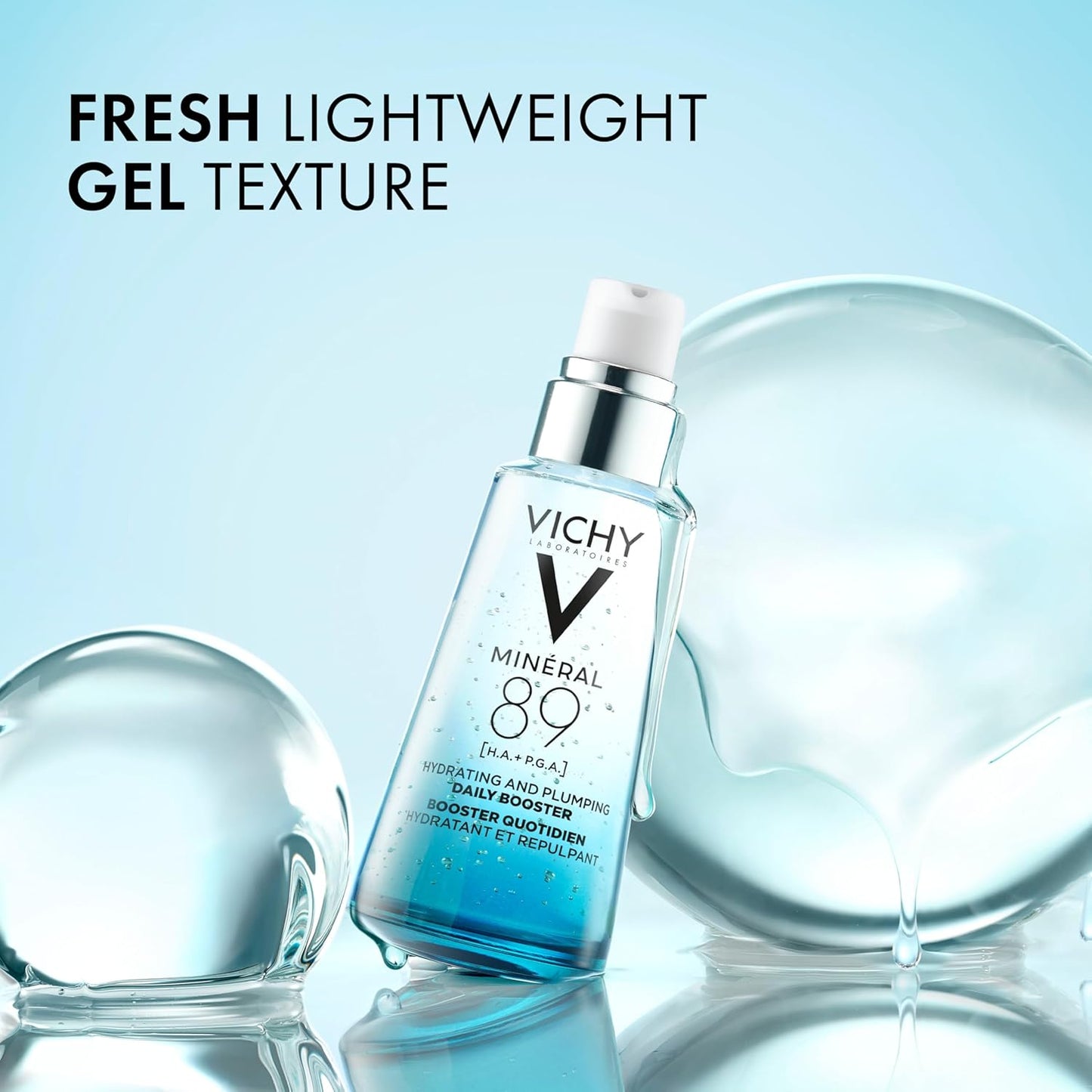 Vichy Mineral 89 Booster - Pure Hyaluronic Acid Serum for Hydration & Skin Barrier Repair | Lightweight & Oil-Free