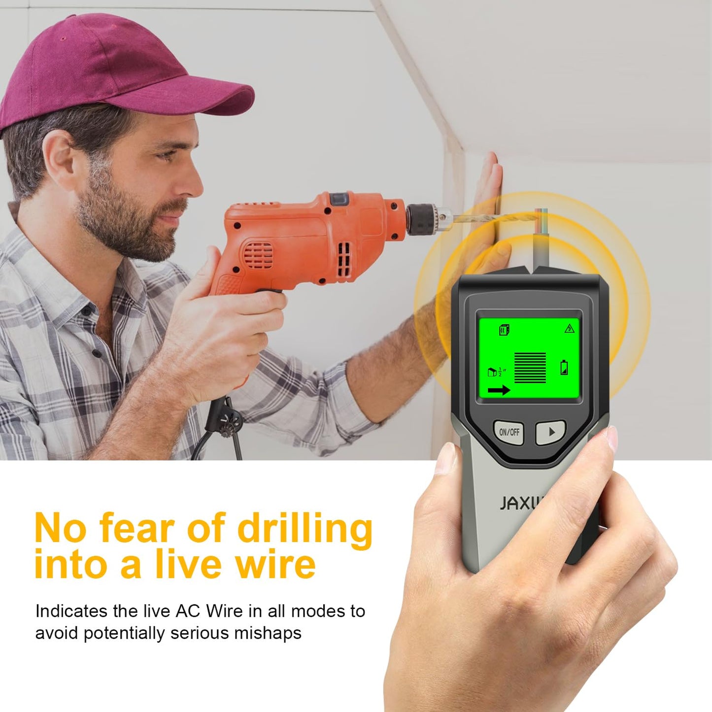 Stud Finder Wall Scanner - 5 in 1 Stud Finder Tool w/Smart Chip and HD LCD Display, Stud Detector Beam Finders for the Center and Edge of Wood AC Wire Metal Studs Joist Pipe (‎Dark Aqua)