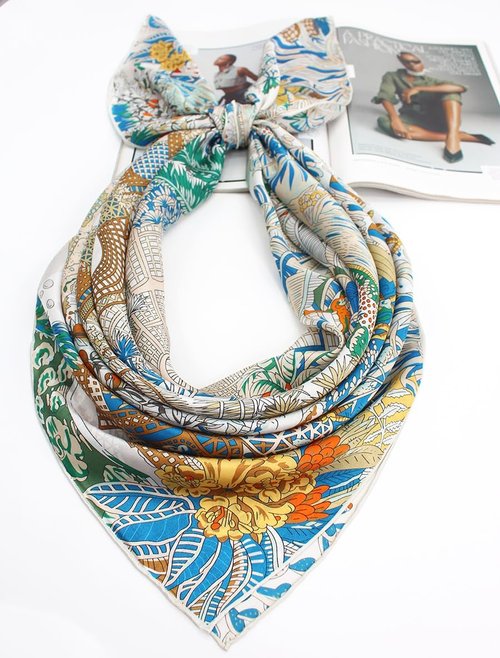 ANDANTINO 100% Silk Scarf - Large 43" Lightweight Square Headscarf & Shawl for Women | Gift-Ready Packaging