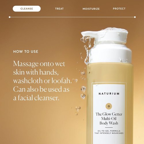 Naturium The Glow Getter Multi-Oil Body Wash - Hydrating Gentle Cleanser, 16.9 oz