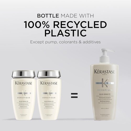 Kerastase Densifique Densité Shampoo - Thickening Formula for Fine Hair, Adds Shine & Strength with Hyaluronic Acid