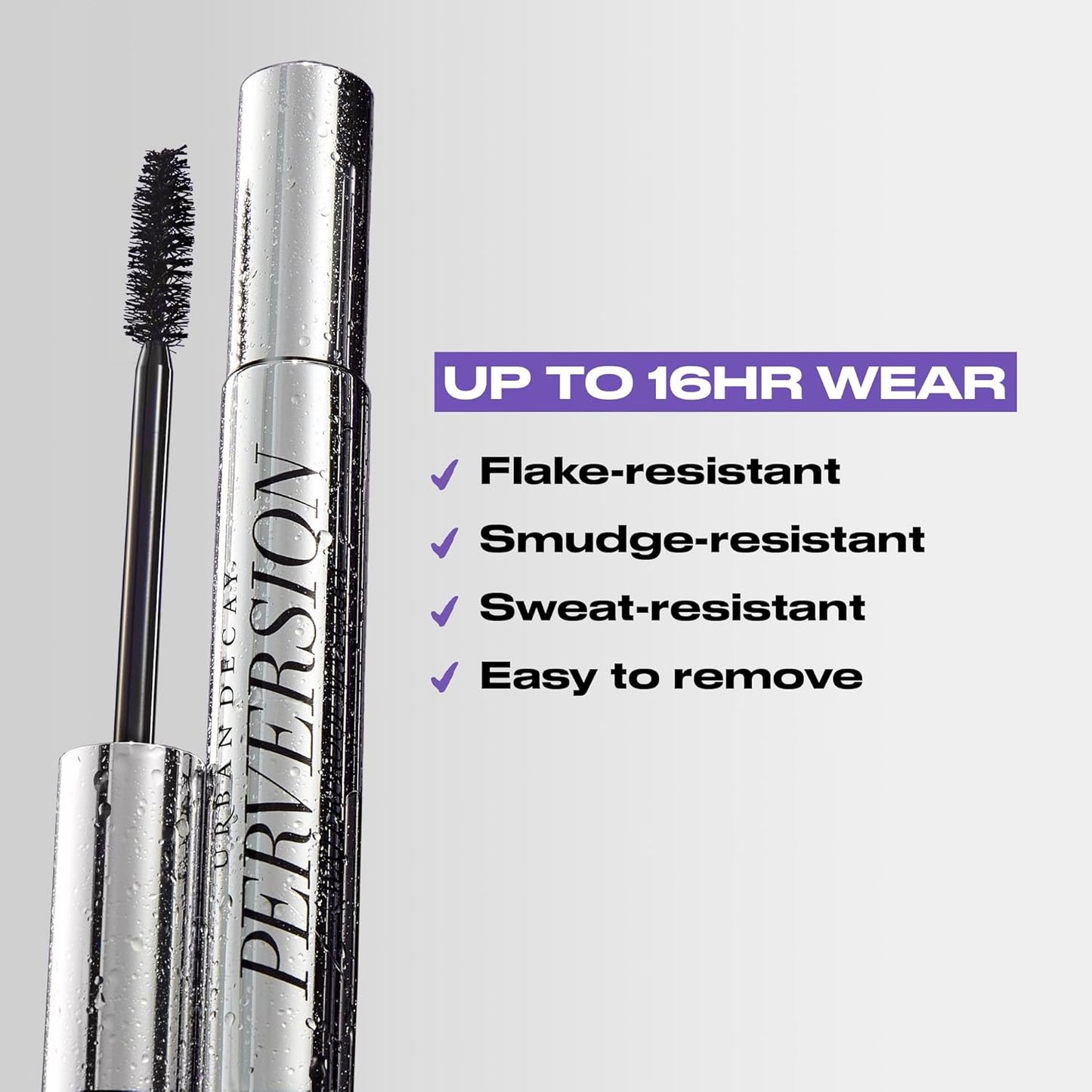 Urban Decay Perversion Volumizing Waterproof Mascara - Highly Pigmented Black Lengthening Mascara, Buildable Lash Volume & Length, Nourishing Proteins & Amino Acids, Cruelty-free - 0.34 fl oz