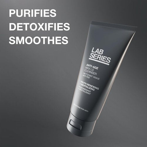 Lab Series Men's Max LS Anti-Age Cleanser - Foaming Face Wash for Detoxifying Skin - 3.4 fl oz