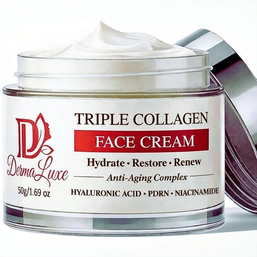 Regine Switzerland Anti-Aging Triple Collagen Face Cream - K-Beauty Moisturizer for Sensitive Skin with PDRN & Hyaluronic Acid - Firming Night Cream, 1.7 oz