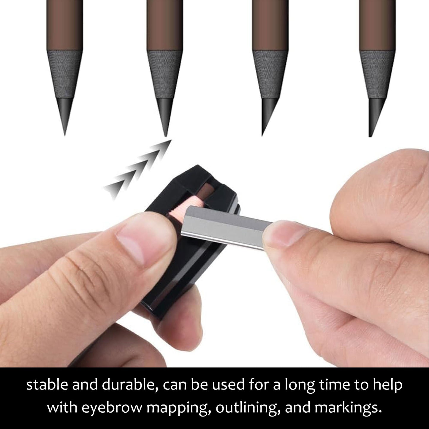 Caliee 3 Pack Makeup Pencil Sharpener 4 in 1 Eyebrow Makeup Sharpening Tool Duckbill Shape Eyebrow Pencil Sharpener Travel-Friendly Cosmetic Pencil Sharpener Set