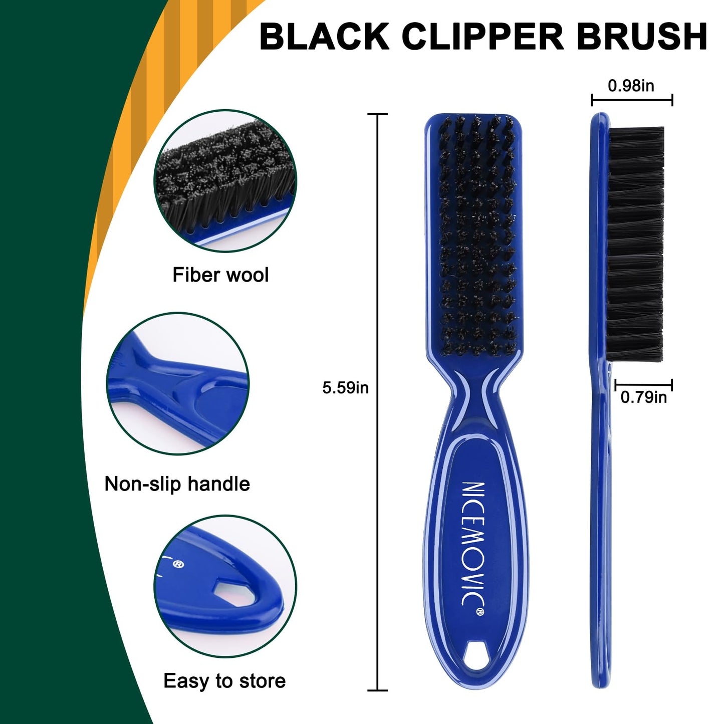 NICEMOVIC 30 Pcs Barber Clipper Cleaning Brush, Barber Accessories Cleaning Supplies, Blade Trimmer Cleaning Mini Brush Bulk Set Duster Manicure Nylon Brush Hair Styling Brush Tool (Blue)