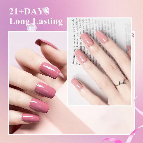EODCI 76 PCS Gel Nail Polish Kit with U V Light, 33 Colors Gel Nail Orange Brown Red Nail Polish Set 168W Nail Lamp, No Wipe Base Top Coat & Manicure Tools Starter Kit DIY Home Salon Gifts
