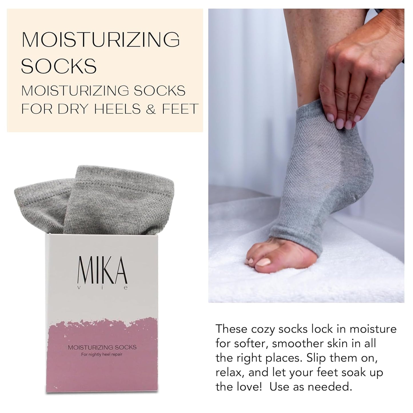 Skiennix Foot Balm & Socks - Moisturizing Urea Cream for Dry, Cracked Feet | Softens & Exfoliates Skin