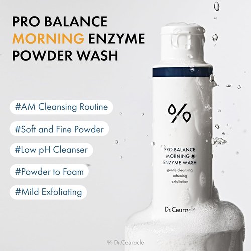Dr.Ceuracle Pro Balance Enzyme Powder Face Wash - Natural Korean Cleanser for Deep Pore Cleansing & pH Balance