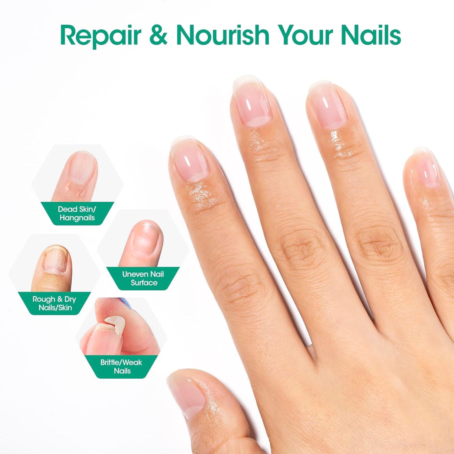 Gellen Cuticle Oil Pusher Pen, Ceramic Cuticle Remover Pen, Refillable Nail Oil Pen, Nail Care Pen for Hangnails & Damaged Nails, Easy & Mess-Free Cuticle Pusher Tool, Nourish & Strengthen Nails