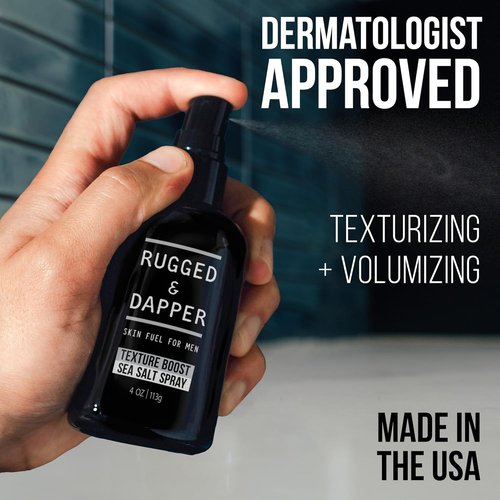 RUGGED & DAPPER Sea Salt Spray for Men - 4 oz Hair Styling Agent, Boosts Volume & Texture, Ocean Fresh Scent