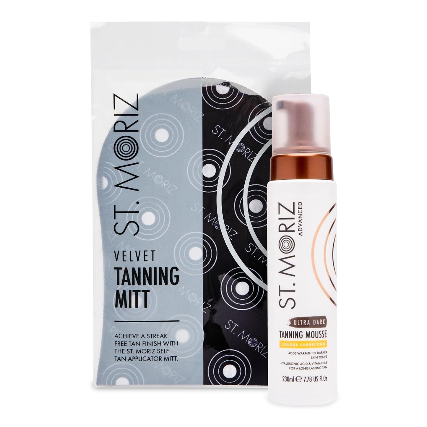 St Moriz Advanced Self Tanner Mousse - Ultra Dark Instant Tanning Foam with Mitt & Hydrating Ingredients (7.78 fl oz)