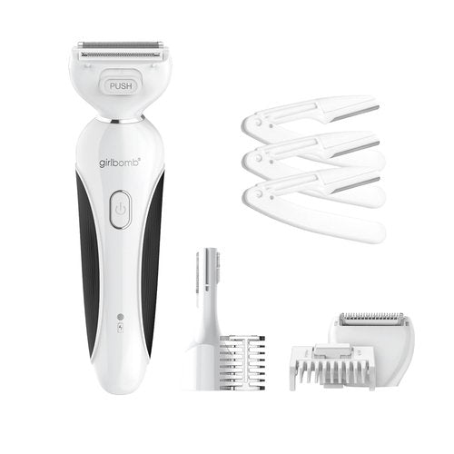 Conair Girlbomb All-in-One Shave & Trim System - Foil Shaver & Dual-Blade Trimmer | Gentle Hair Removal, White
