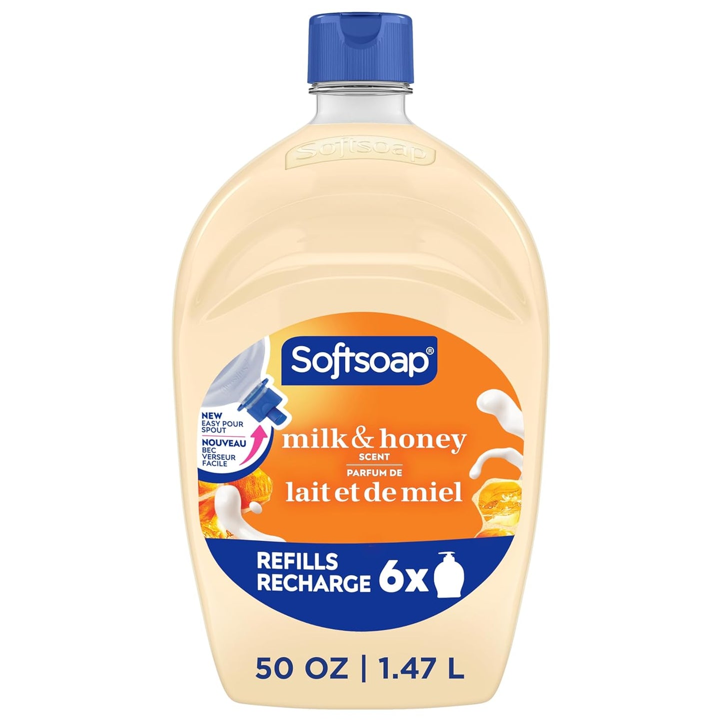 Softsoap Liquid Hand Soap Refill - Milk & Honey Scented, 50 Ounce for Moisturizing Cleanliness